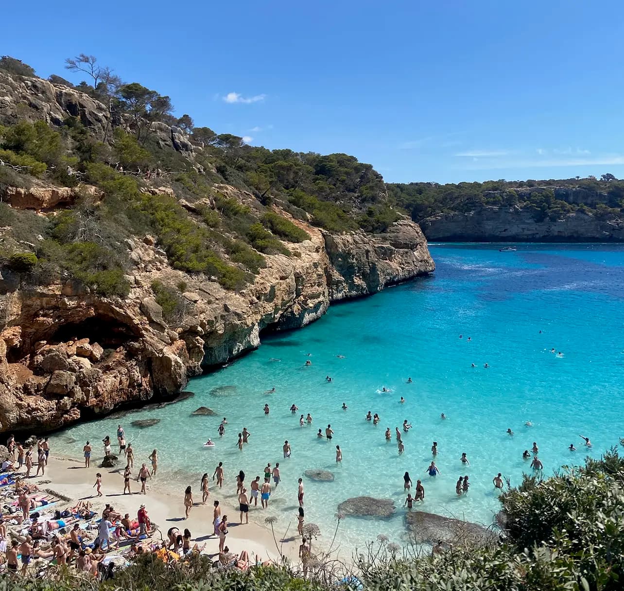 Picturesque cove with crystal-clear turquoise water