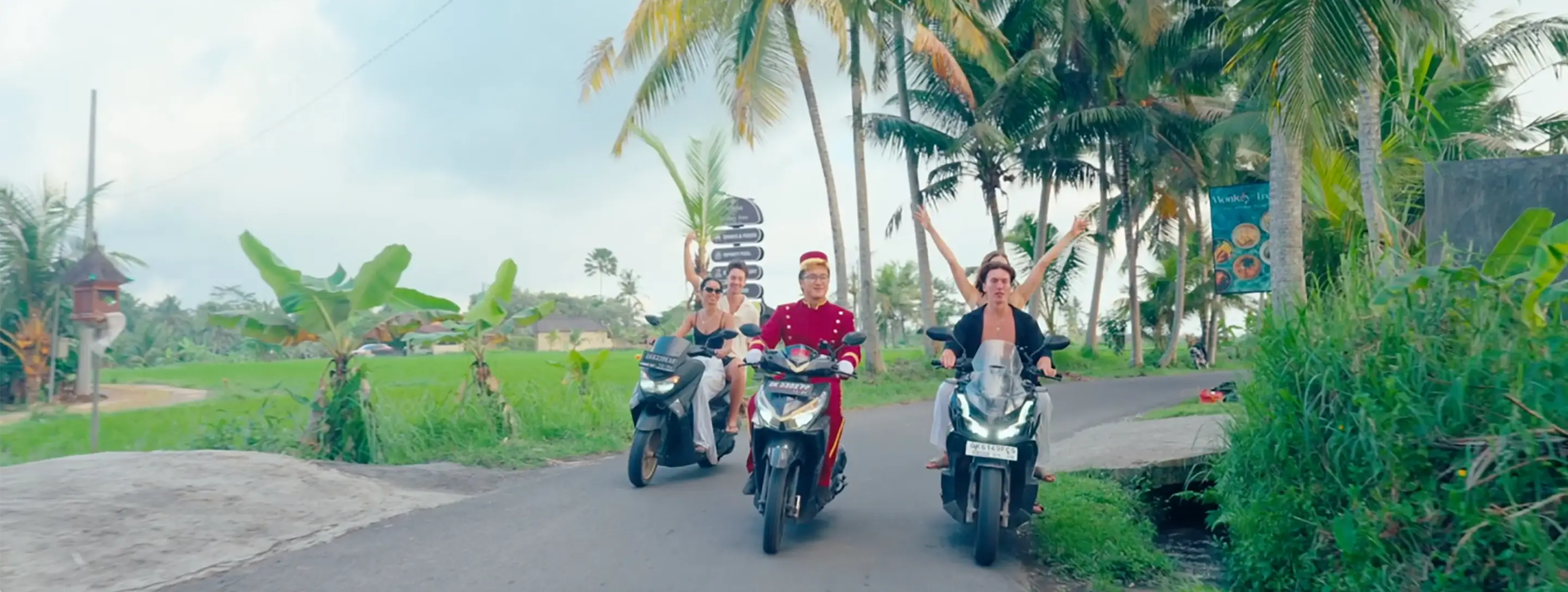 Riders enjoying a scenic travel experience